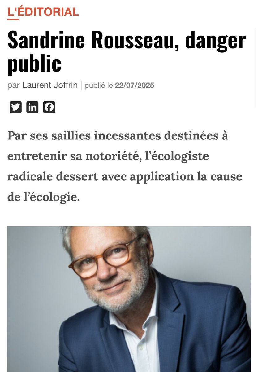 ecologisteseelv's tweet image. ⚠️ #SandrineRousseau, danger public
Par ses saillies incessantes destinées à entretenir sa notoriété, l’écologiste radicale Sandrine Rousseau 🌻 #EELV dessert avec application la cause de l’écologie.
#Rousseau
#Duplomb
édito @JoffrinLaurent
lejournal.info/article/sandri…