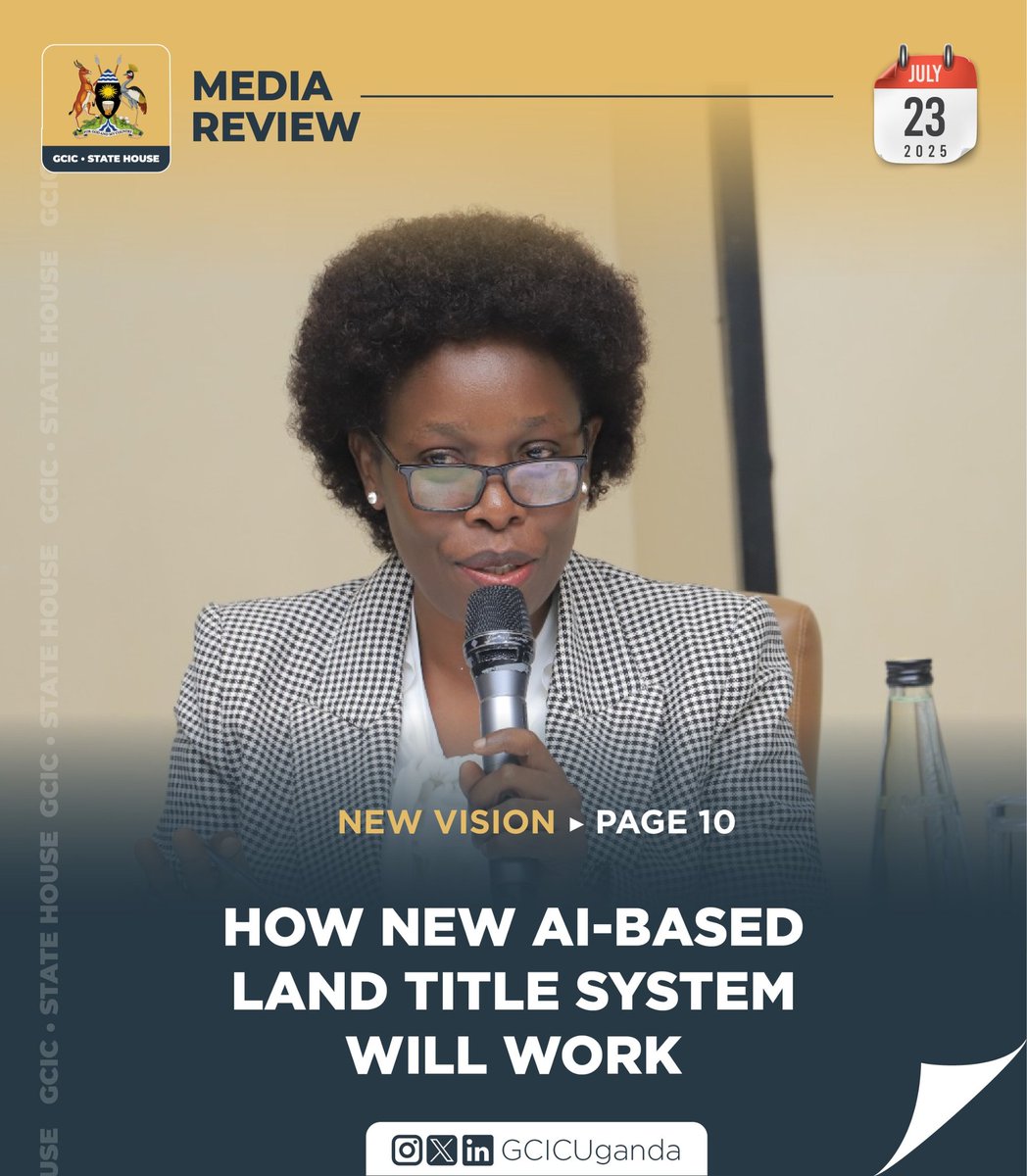 GovUganda's tweet image. The government through the Lands Ministry has developed a system that will use block chain technology and Artificial Intelligence (AI) to fight fraud and forgery of titles.