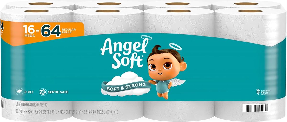 luvligems's tweet image. ........

23% Off Angel Soft Toilet Paper, 16 Mega Rolls

Now $9.99 (Was $13.05) – Price Drop! 
Shop Amazon: amzn.to/4lMgYj6

#ToiletPaperDeals #AmazonEssentials