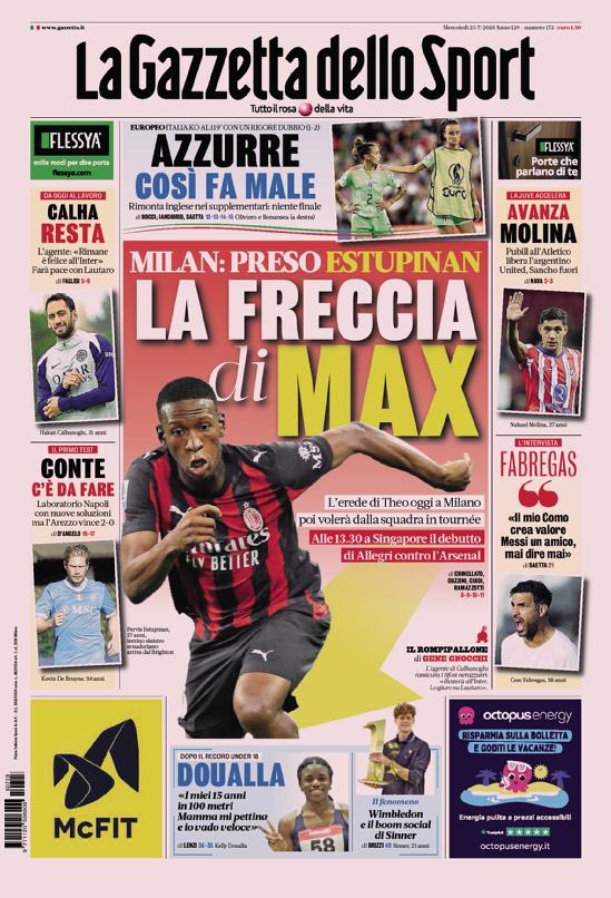 Prima pagina #Gazzetta