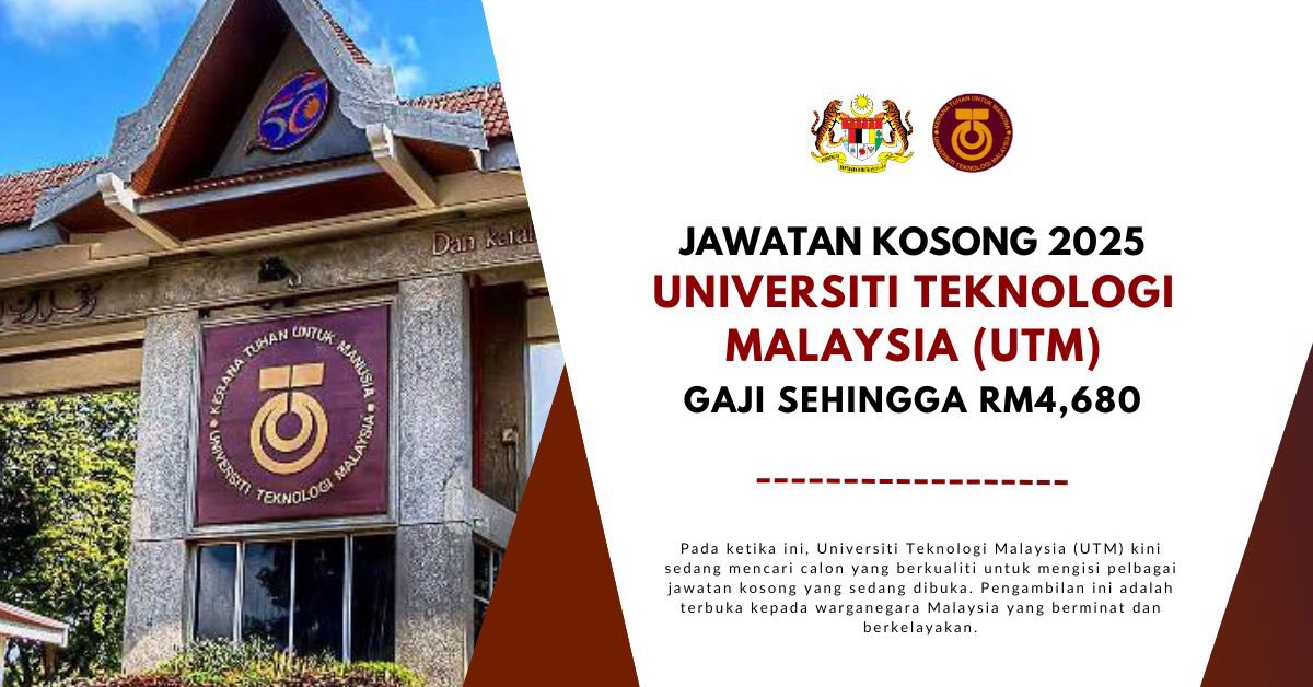 JAWATAN KOSONG UNIVERSITI TEKNOLOGI MALAYSIA (UTM): GAJI SEHINGGA RM4,680

📍 Cara Memohon👇
berikerja.com.my/jawatan-kosong…

📌 Belum ada resume untuk mohon kerja? Dapatkan disini ⤵️
bit.ly/resumeats

📌 Lebih 10,000 jawatan kosong 🔽
bit.ly/JawatanKosongMY