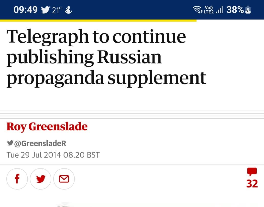 frenchieinlimbo's tweet image. Le @leJDD aussi relaie ce torche cul #extrêmedroite de #désinformation
Rappel
J'adore les sources crédibles de ce monsieur.
#TheTelegraph qui a publié la propagande #russe du #Kremlin pendant des années et s'est dépêché de l'enlever de ses sites en 2022 suite à l'implication des…