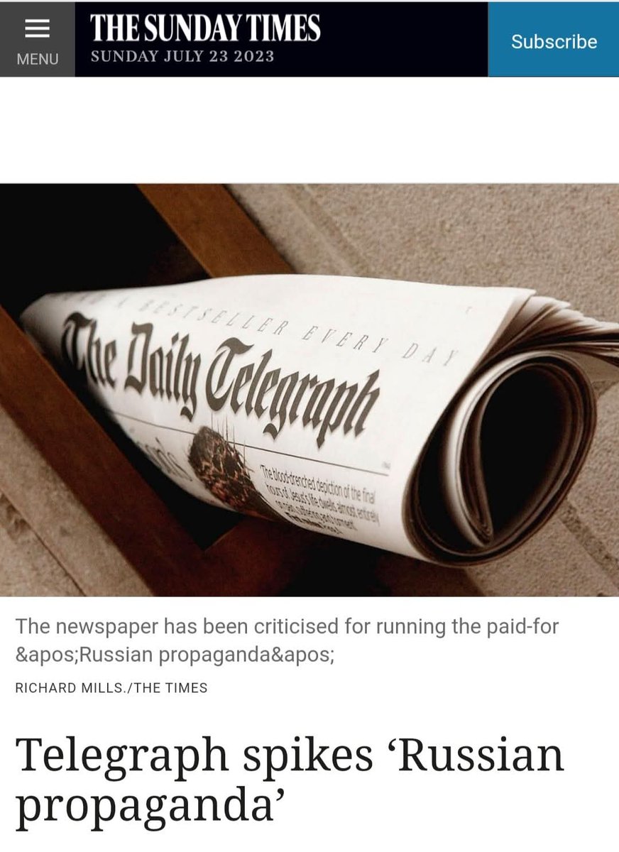 frenchieinlimbo's tweet image. Le @leJDD aussi relaie ce torche cul #extrêmedroite de #désinformation
Rappel
J'adore les sources crédibles de ce monsieur.
#TheTelegraph qui a publié la propagande #russe du #Kremlin pendant des années et s'est dépêché de l'enlever de ses sites en 2022 suite à l'implication des…