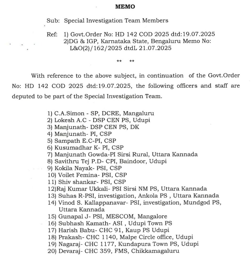 path2shah's tweet image. The Government of #Karnataka has deputed 20 additional officials to assist the Special Investigation Team (#SIT) currently probing the #Dharmasthala case.