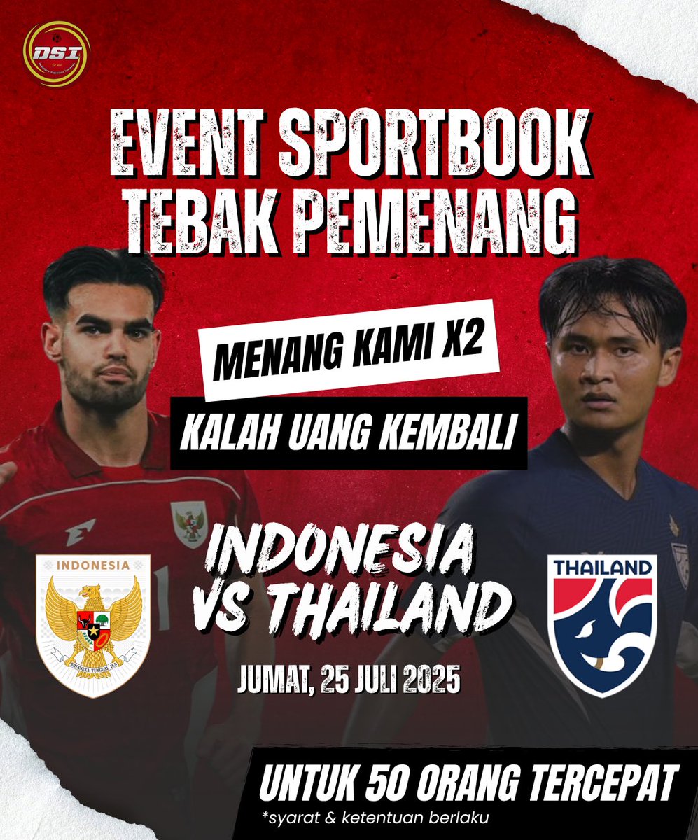 EVENT SPORTBOOK TEBAK PEMENANG !!!

Menang kami X2, Kalah uang Kembali.

Syarat &amp; ketentuan ada di thread ya  ⬇️