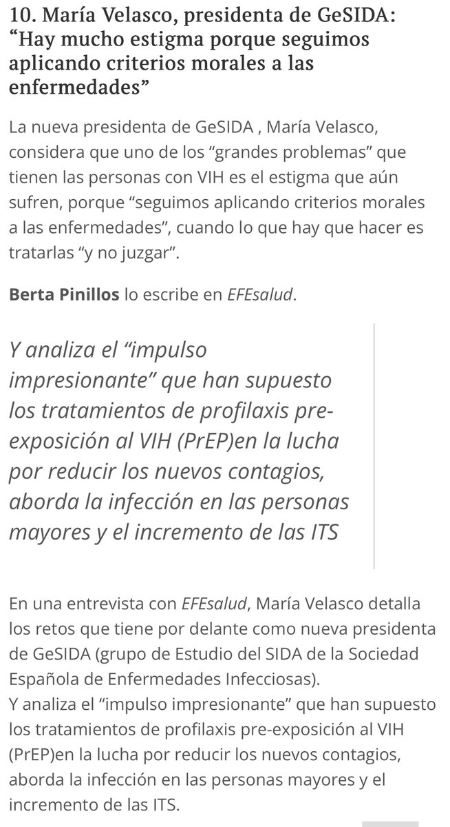 joan carles march (@joancmarch) on Twitter photo ❌María Velasco, presidenta de <a href="/GeSIDA_SEIMC/">GeSIDA-SEIMC</a>: Hay mucho #estigma porque seguimos aplicando criterios morales a las enfermedades <a href="/berta_pc/">Berta Pinillos</a> <a href="/efesalud/">EFEsalud</a>
Analiza el “impulso” de la #PrEP para reducir nuevos #contagios
Mis #acrónicasSanitarias <a href="/IndeGranada/">El Independiente de Granada</a>
🔴elindependientedegranada.es/ciudadania/cro… ❌María Velasco, presidenta de <a href="/GeSIDA_SEIMC/">GeSIDA-SEIMC</a>: Hay mucho #estigma porque seguimos aplicando criterios morales a las enfermedades <a href="/berta_pc/">Berta Pinillos</a> <a href="/efesalud/">EFEsalud</a>
Analiza el “impulso” de la #PrEP para reducir nuevos #contagios
Mis #acrónicasSanitarias <a href="/IndeGranada/">El Independiente de Granada</a>
🔴elindependientedegranada.es/ciudadania/cro…