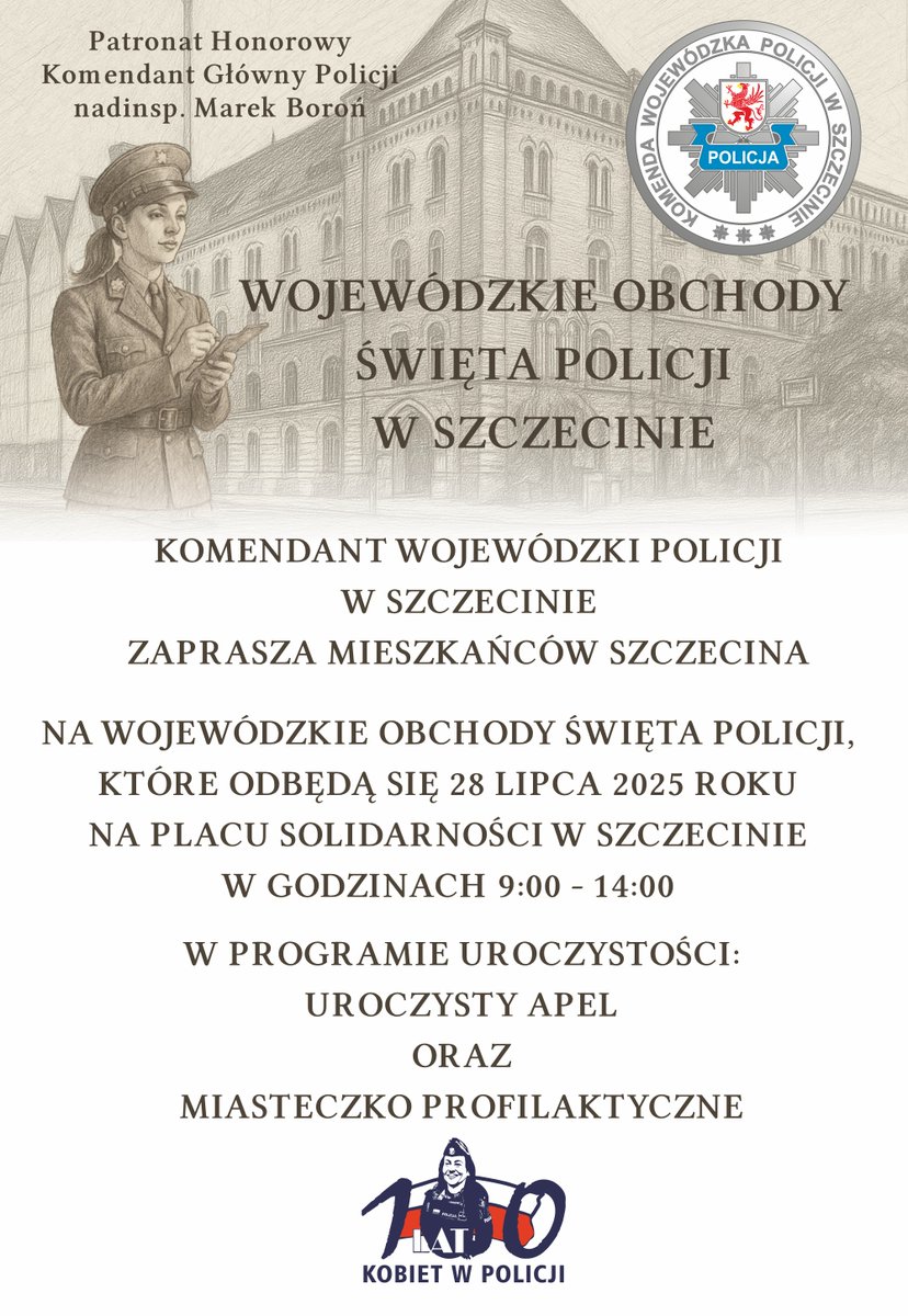 KWPwSzczecinie's tweet image. Przed nami najważniejszy dzień w roku dla wszystkich 👮♀️ i 👮 naszego garnizonu.
ZAPRASZAMY 2⃣8⃣ lipca (poniedziałek) na Plac Solidarności w Szczecinie
@PolskaPolicja
