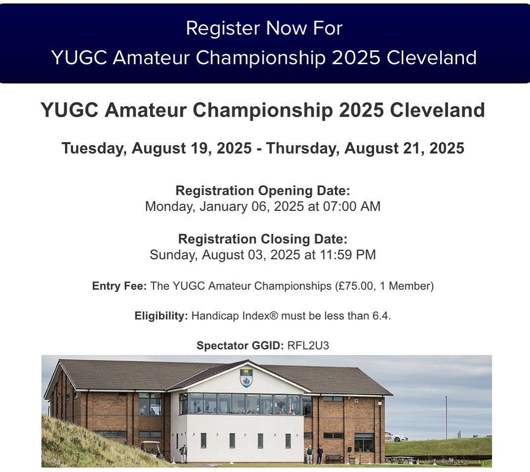If you’re a <a href="/SheffGolfUnion/">SUGC</a> Golfer and have a handicap of 6.4 or below, enter now before it’s too late, closing date is 3rd August. The top 16 players in qualify to compete at the Yorkshire Matchplay
Entry can be made via the link below -  
golfgenius.com/pages/11265374… <a href="/YUGCUK/">Yorkshire Golf</a>