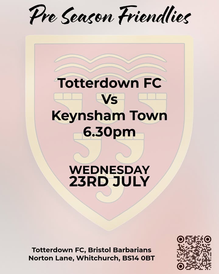 Keynsham Town FC (@keynshamtownfc) on Twitter photo Our Pre-Season friendlies continue TONIGHT as the 1st team travel to <a href="/TOTTERDOWNUTD/">TOTTERDOWN UNITED</a>
KO is 6.30pm 🆓ENTRY & the bar is open !!
📍 Norton Lane, BS14 0BT
<a href="/swsportsnews/">South West Sports News</a> <a href="/bsoccerworld/">Bristol Soccerworld</a> Our Pre-Season friendlies continue TONIGHT as the 1st team travel to <a href="/TOTTERDOWNUTD/">TOTTERDOWN UNITED</a>
KO is 6.30pm 🆓ENTRY & the bar is open !!
📍 Norton Lane, BS14 0BT
<a href="/swsportsnews/">South West Sports News</a> <a href="/bsoccerworld/">Bristol Soccerworld</a>