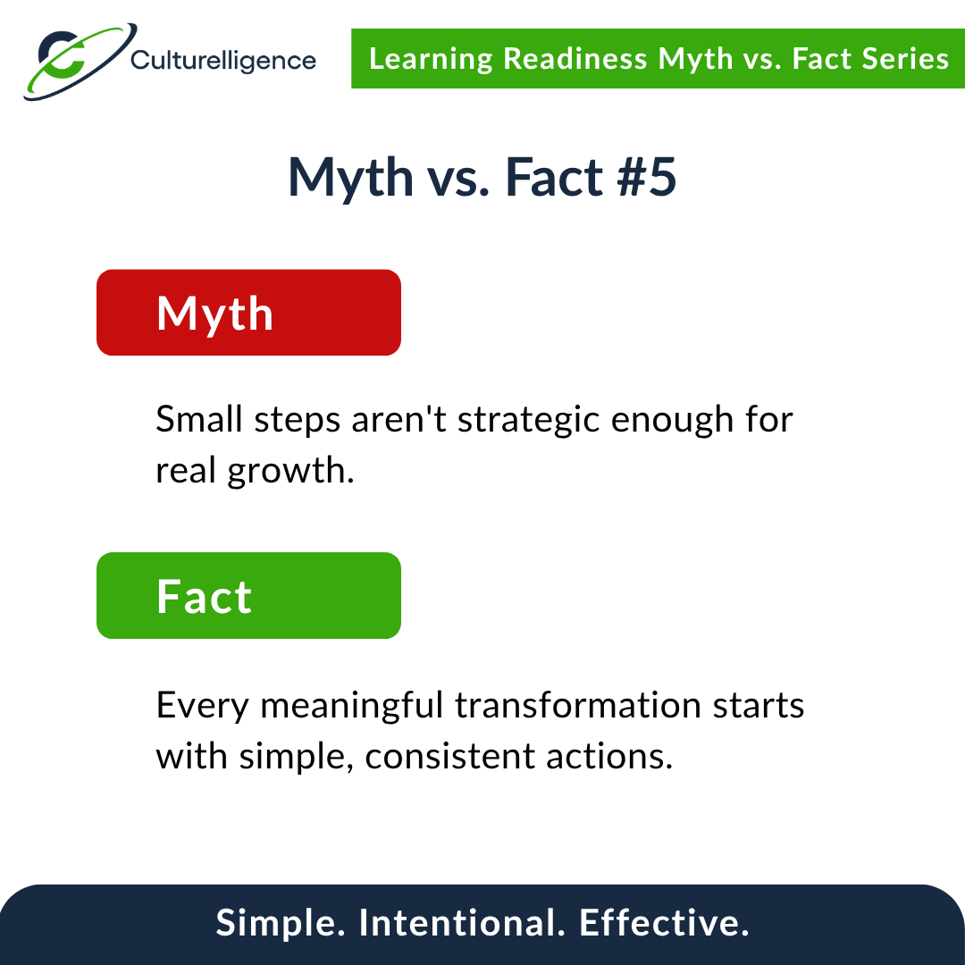 Culturelligence's tweet photo. 💡 Myth vs. Fact #5
It’s not about doing more—it’s about doing what matters, consistently.
Simple. Intentional. Effective.
#learningreadiness #mythvsfactseries #lifelonglearning #growthjourney #microshifts #intentionalaction @Culturelligence #learningmastery https://t.co/Ffz10GkiZ8