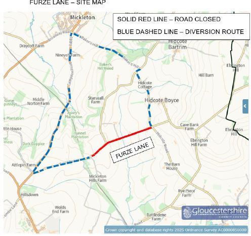 FURZE LANE #MICKLETON Carriageway spray injection patching works happening 25th and 28th July. A road closure will be in place 09:30 to 15:30