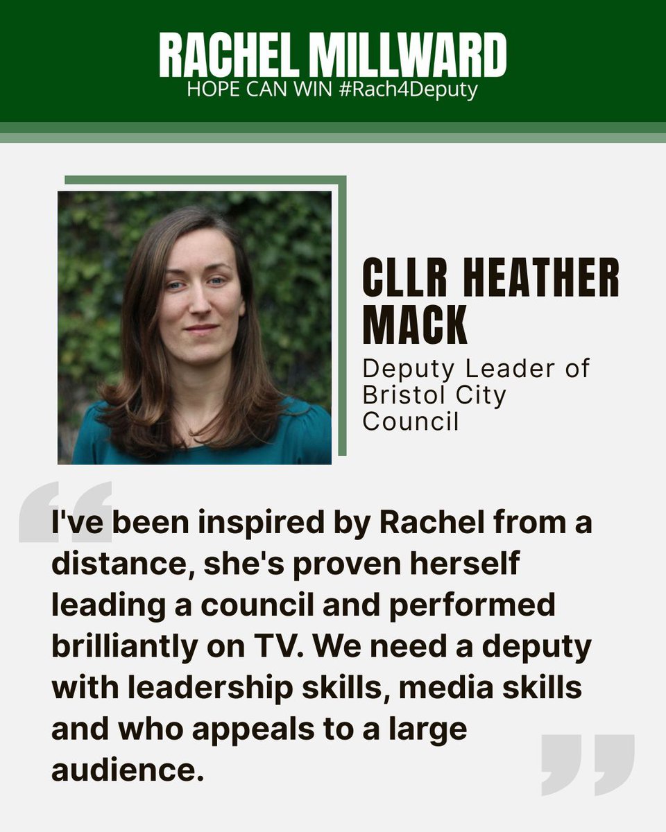 rachelmillward's tweet image. Thank you for your support @HeatherMack4 . 💚
#Rach4Deputy