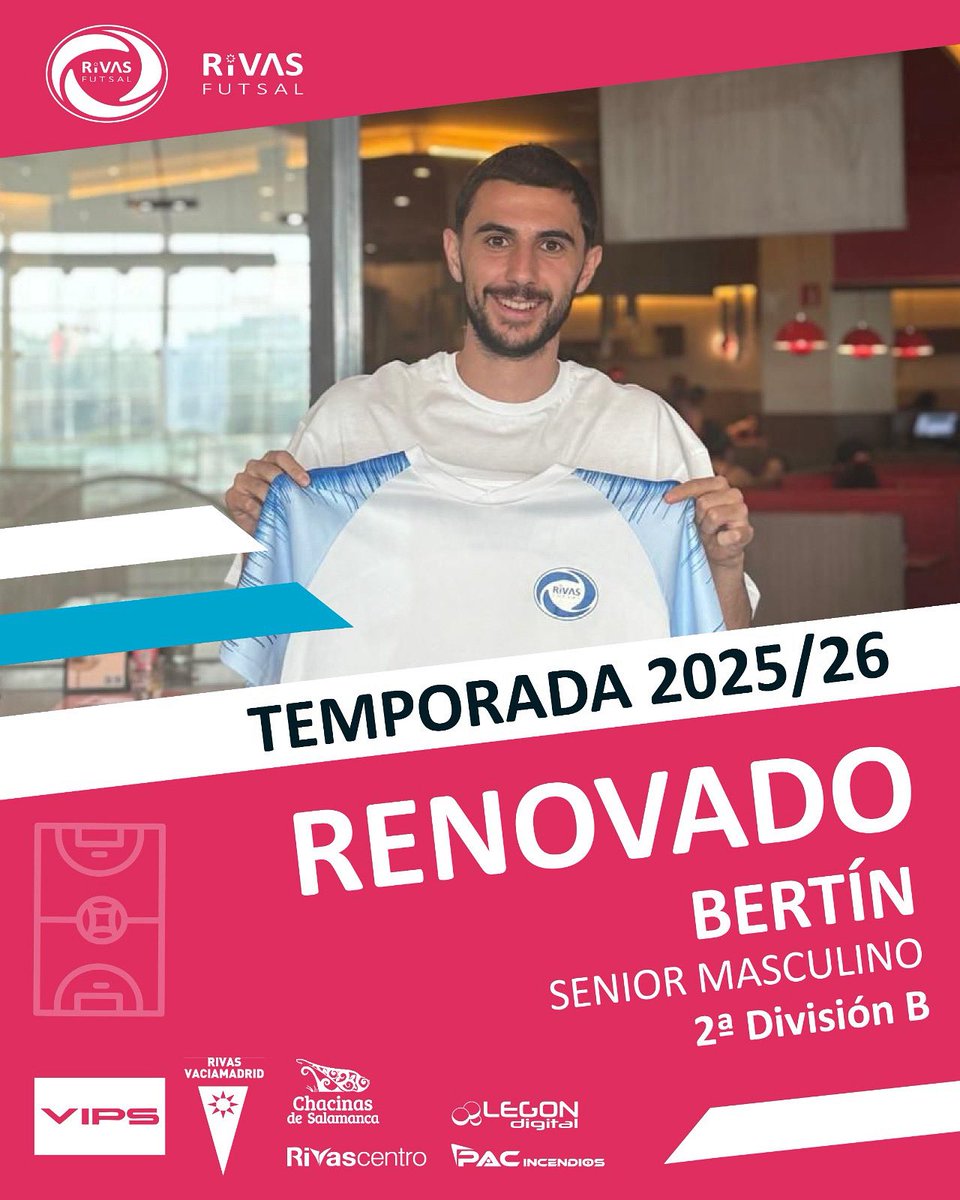 cdrivasfutsal's tweet image. 🚨 𝗥𝗘𝗡𝗢𝗩𝗔𝗗𝗢

𝗕𝗲𝗿𝘁𝗶́𝗻 seguirá en Rivas Futsal para la temporada 2025/26 ⚽

💎 Calidad desbordante, humildad y compromiso.
🔝 Un 10 como jugador y como persona.
Un auténtico lujo tenerte en el equipo.

#RivasFutsal #Renovación #Bertín #Temporada2526 #Futsal