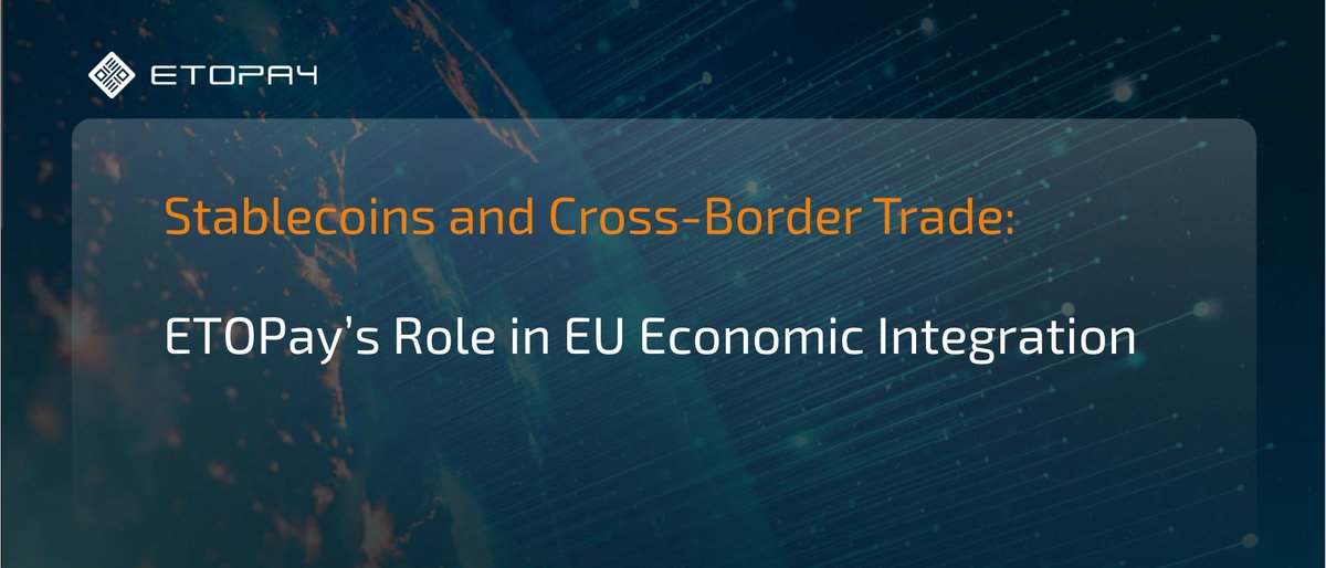 ETOSPHERES (@etospheres) on Twitter photo #ICYMI๐ฅ
๐ EU exports up 8.6% in Q1 2025
๐ถ #Stablecoins (#EUROe, USDC) cut costs & speed up cross-border payments
๐ ๏ธ #ETOPay enables #MiCA-compliant integration for EU businesses
๐ Powering the future of seamless digital trade in Europe
๐ Read now: blog.etospheres.com/p/f1bfe6af-2a7โฆ #ICYMI๐ฅ
๐ EU exports up 8.6% in Q1 2025
๐ถ #Stablecoins (#EUROe, USDC) cut costs & speed up cross-border payments
๐ ๏ธ #ETOPay enables #MiCA-compliant integration for EU businesses
๐ Powering the future of seamless digital trade in Europe
๐ Read now: blog.etospheres.com/p/f1bfe6af-2a7โฆ