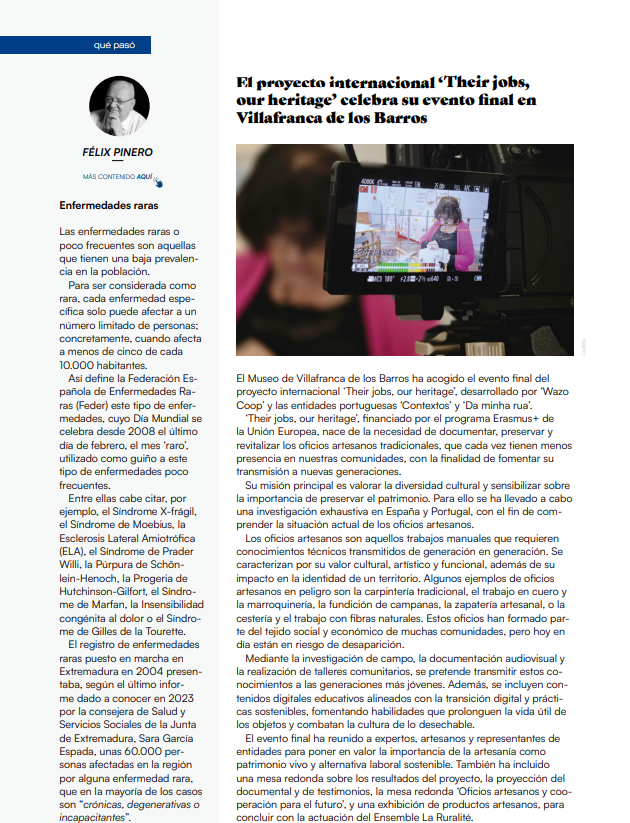 Agradecimiento a Revista Grada por visibilizar nuestro proyecto europeo "Their Jobs, Our Heritage"

Desde Wazo Coop, Contextos y Da Minha Rua, las entidades impulsoras del proyecto Their Jobs, Our Heritage, queremos expresar nuestro profundo agradecimiento a Revista Grada por