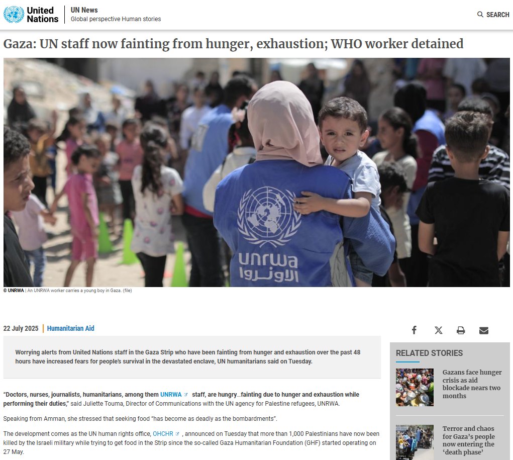 ChinaDaily's tweet image. Worrying alerts from United Nations staff in the #Gaza Strip who have been fainting from hunger and exhaustion over the past 48 hours have increased fears for people's survival in the devastated enclave, #UN humanitarians said on Tuesday.