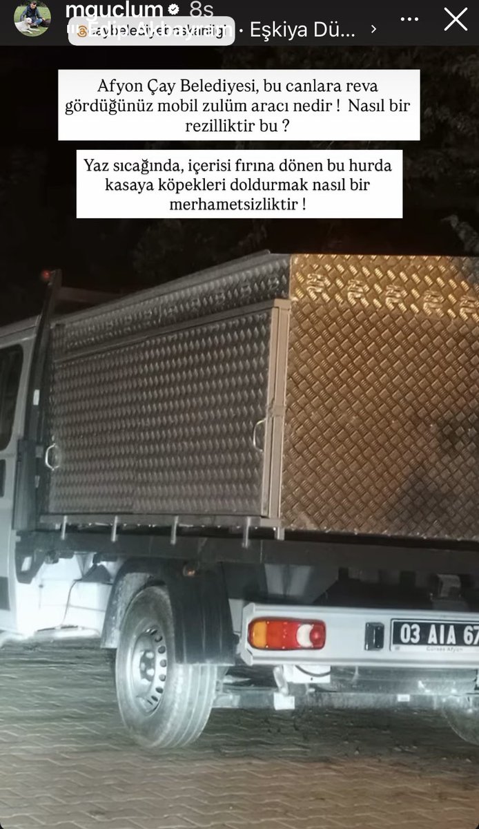 UzayMekanİnsan (@ku_ayd) on Twitter photo 🆘🆘 Acilll ‼️‼️‼️‼️Afyon Çay belediyesi yeni kasa köpek toplama aracı‼️Hava alacak iğne deliği yok‼️ 50 derece sıcakda siz neyin kafasını yaşıyırsunuz <a href="/caybel03/">Çay Belediye Başkanlığı</a> ⁉️ <a href="/AfyonValiligi/">T.C. Afyonkarahisar Valiliği</a> <a href="/kubrayigitbasi/">Doç. Dr. Kübra Güran Yiğitbaşı</a> Sayın valim acilll bakılması gerekiyor‼️ <a href="/Mihribangud/">.</a> <a href="/tuylumikrofon/">Ozan / Tüylü Mikrofon</a> 🆘🆘 Acilll ‼️‼️‼️‼️Afyon Çay belediyesi yeni kasa köpek toplama aracı‼️Hava alacak iğne deliği yok‼️ 50 derece sıcakda siz neyin kafasını yaşıyırsunuz <a href="/caybel03/">Çay Belediye Başkanlığı</a> ⁉️ <a href="/AfyonValiligi/">T.C. Afyonkarahisar Valiliği</a> <a href="/kubrayigitbasi/">Doç. Dr. Kübra Güran Yiğitbaşı</a> Sayın valim acilll bakılması gerekiyor‼️ <a href="/Mihribangud/">.</a> <a href="/tuylumikrofon/">Ozan / Tüylü Mikrofon</a>