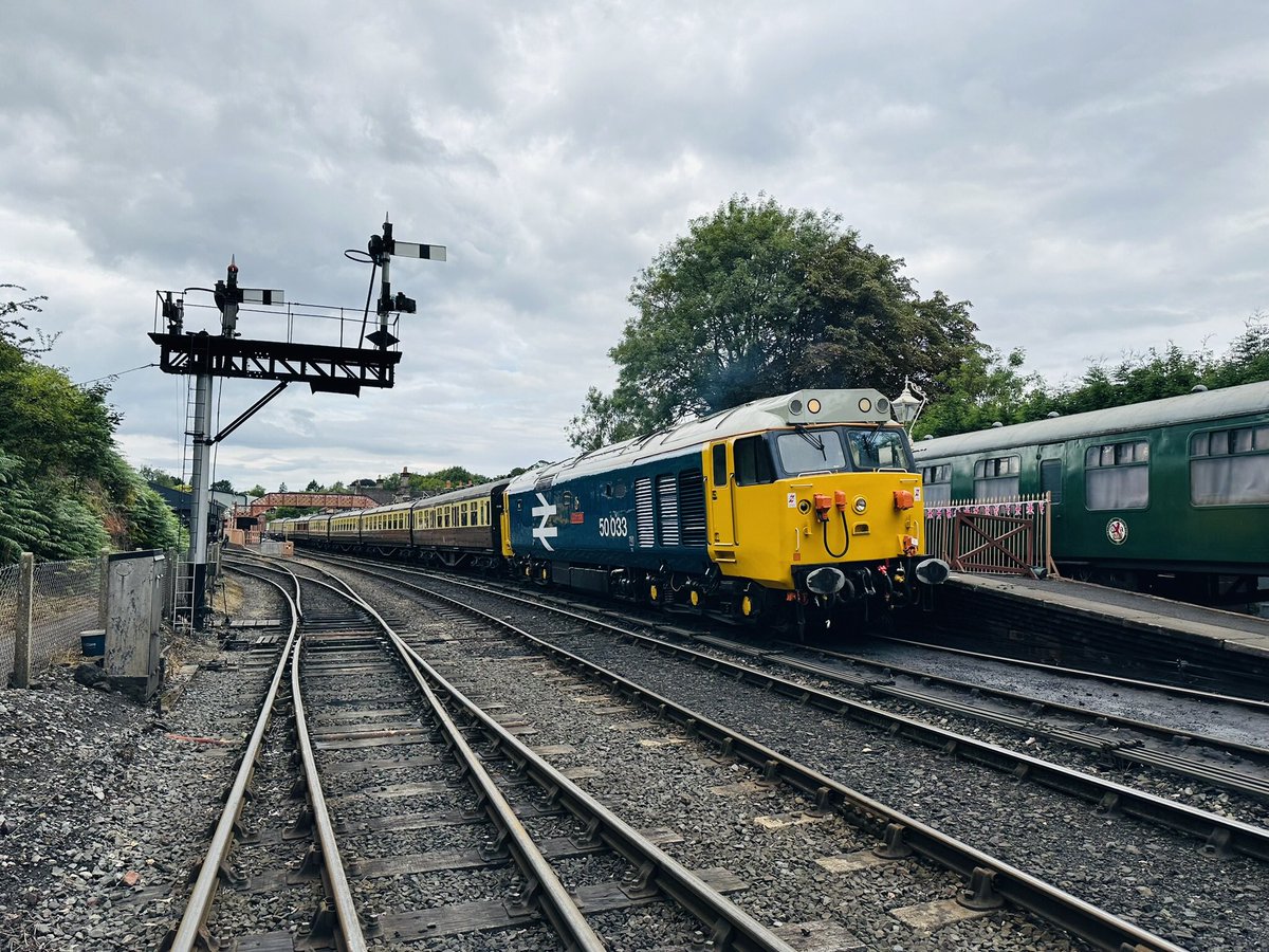 We are back at Bridgnorth <a href="/svrofficialsite/">Severn Valley Railway</a> !! A Glorious sight in more ways than one as 50033 is shown after arrival on the first test train over the newly repaired Mor Brook embankment 22/7/25