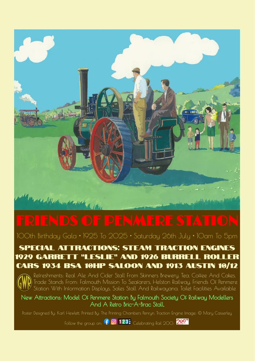 🎉Happy birthday Penmere Station! Join the celebrations with the Friends of Penmere Station this Saturday with steam traction engines, memorabilia, modellers and refreshments. More info👇