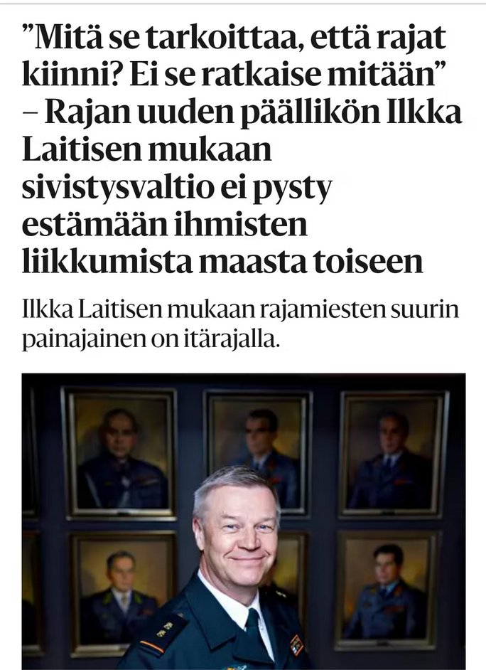 JVirtanen123's tweet image. Liberaalit, kuten Suomen Tasavallan Rajajoukkojen päällikkö Ilkka Laitinen, ovat natseja kun vähän raaputtaa päältä. Ollaan olevinaan humanisteja ja puhutaan avoimista rajoista, mutta raja laitetaan heti kiinni venäläisiltä kun on mahdollisuus. Missä on HUMANISMI?