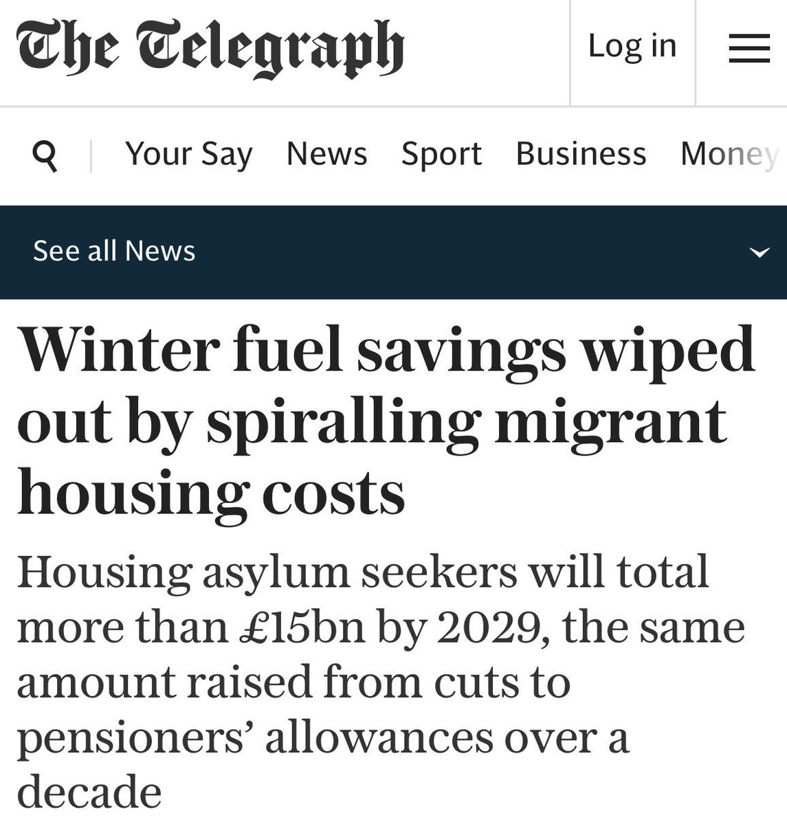 wolsned's tweet image. He UK borrows £10s of billions every month.
An easy saving would be illegal immigrant housing costs.
Low hanging fruit.