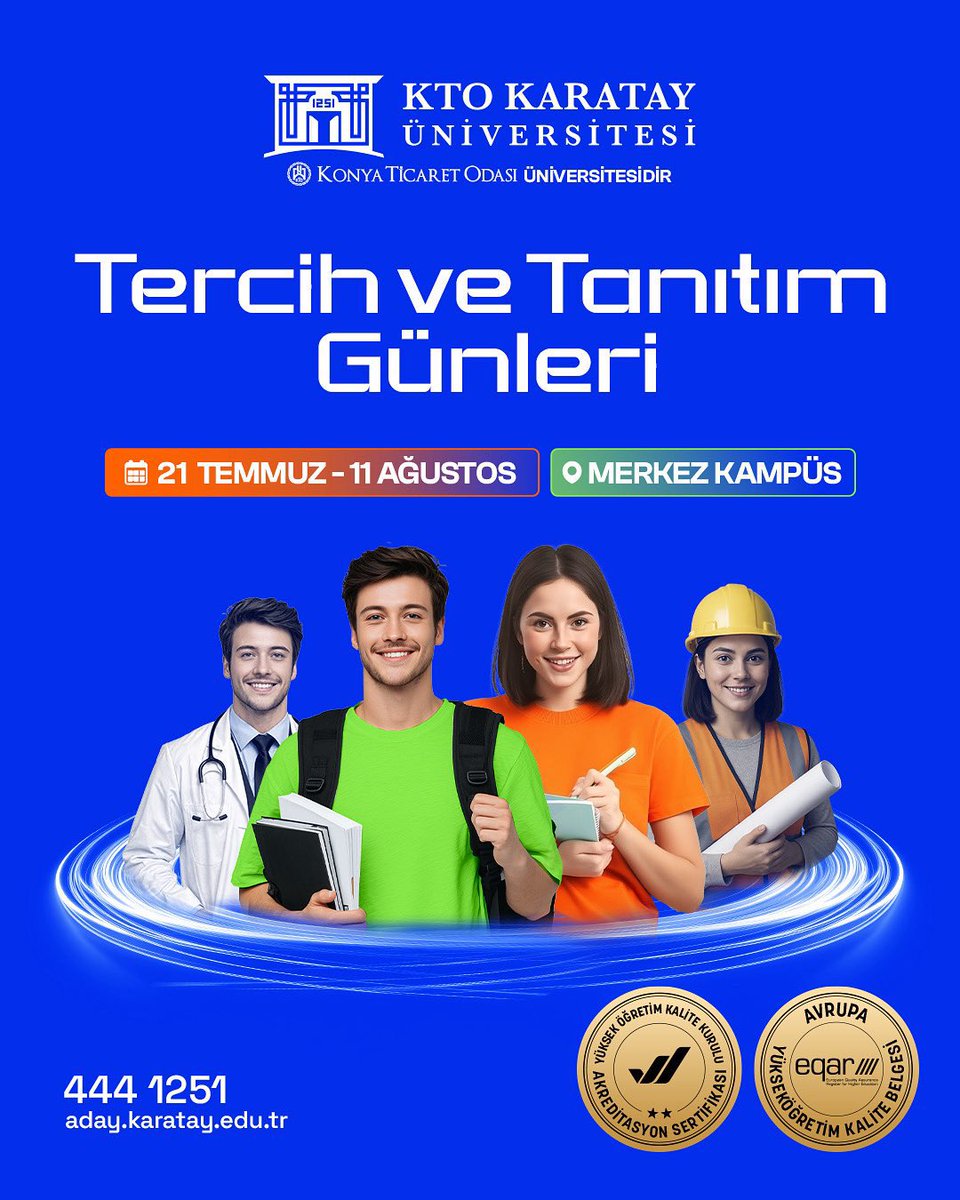 Konya Ticaret Odası (@konyato) on Twitter photo KTO Karatay Üniversitesi, YKS tercih döneminde gençlerimizin yanında!
Tüm üniversite adaylarını Tercih ve Tanıtım Günleri'nde İş alemimizin üniversitesi <a href="/ktokaratay/">KTO Karatay Üniversitesi</a> 'a bekliyoruz. KTO Karatay Üniversitesi, YKS tercih döneminde gençlerimizin yanında!
Tüm üniversite adaylarını Tercih ve Tanıtım Günleri'nde İş alemimizin üniversitesi <a href="/ktokaratay/">KTO Karatay Üniversitesi</a> 'a bekliyoruz.