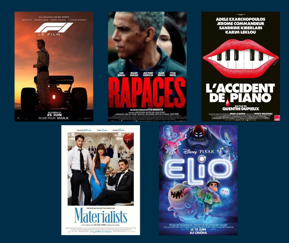Cette semaine au Cinéma Le Village 🎬

▪️F1
▪️Rapaces
▪️L'accident de piano
▪️Elio
▪️Materialists

Pendant l'été, le cinéma Le Village est ouvert le mercredi, le samedi ainsi que le dimanche.

Toutes les séances👉 neuillysurseine.fr/cinema