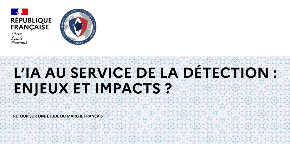 ✳️ L’ANSSI a mené une étude de marché sur l’usage et les impacts potentiels de l’Intelligence Artificielle (#IA) dans le domaine de la détection et de la réponse à incident. 18 éditeurs ont accepté de participer à cette étude

☑️cyber.gouv.fr/sites/default/…
