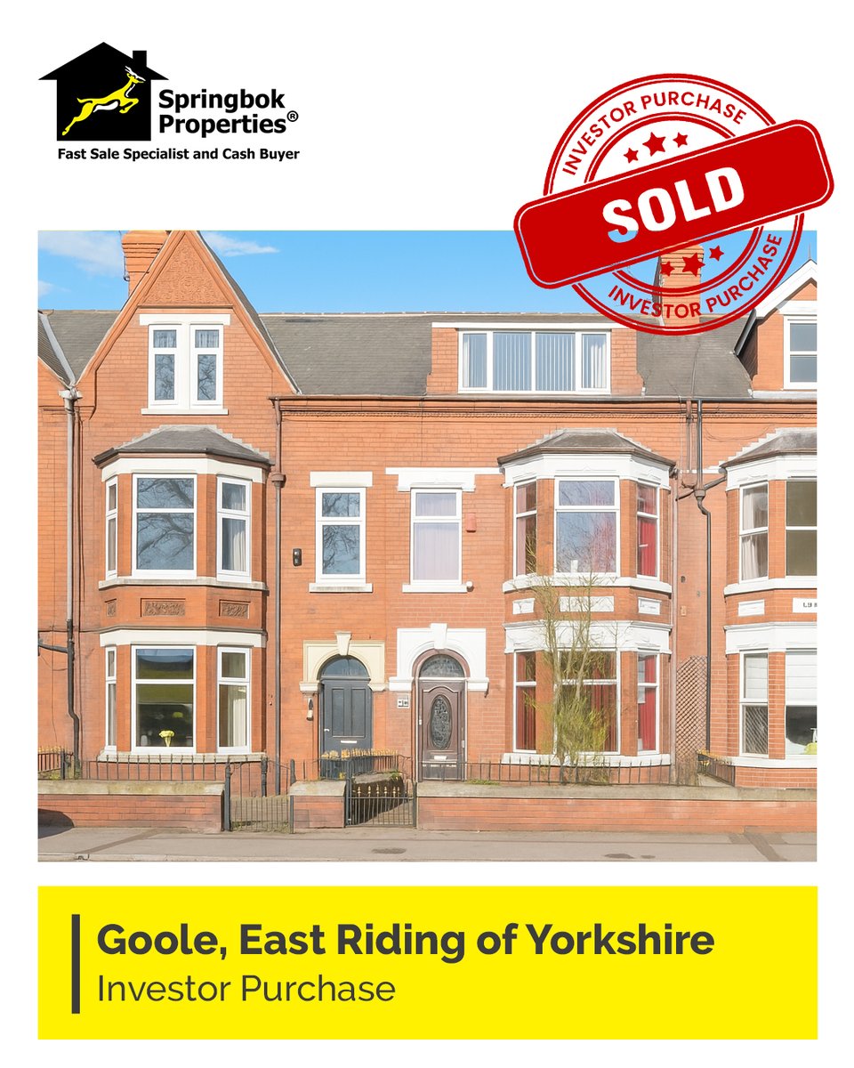 An investor has snapped up this property in #Goole, but we’ve got loads of other properties to choose from all over the UK, so if you’re an #investor, take a look at:  springbokproperties.co.uk 
#propertyinvestor #buywithSpringbok #investmentopportunity #investinproperty