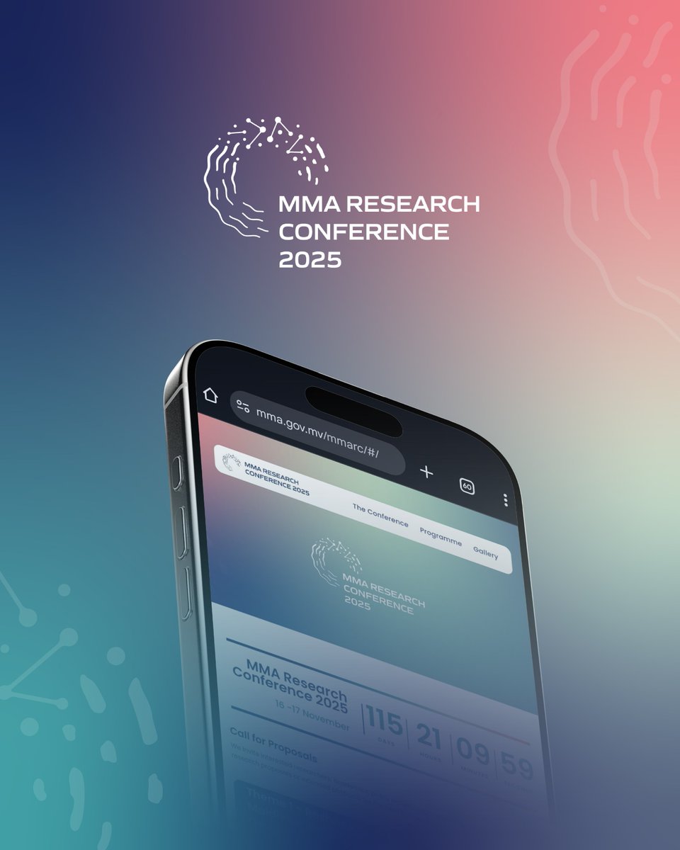 The MMA Research Conference 2025 webpage is now live!
We’ll be updating it regularly with details on the conference, programme, and more.

Visit: mma.gov.mv/mmarc/
#MMARC2025