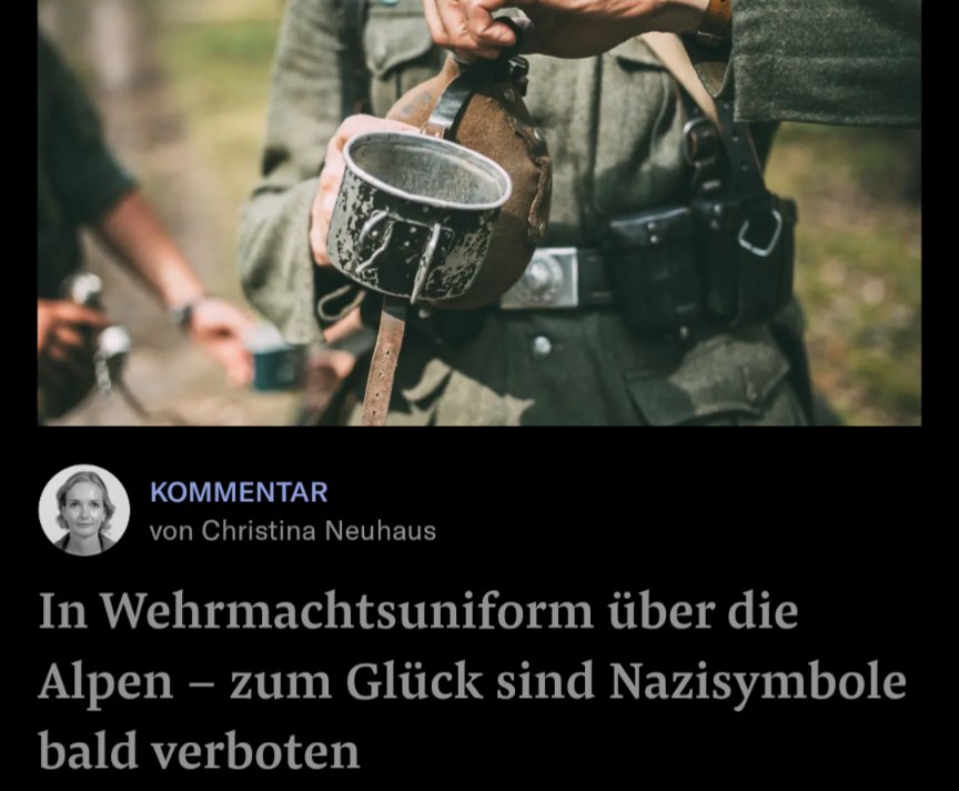 steineraufx's tweet image. Verboten gehört IMO nicht die Ausrüstung solcher Personen, sondern der Wanderanlass selber, der offenbar ein Tribut an mörderische NS-Truppen war. Anhimmeln von NS-Taten oder NS-Tätet gehört verboten, unabhängig vom Tenu.