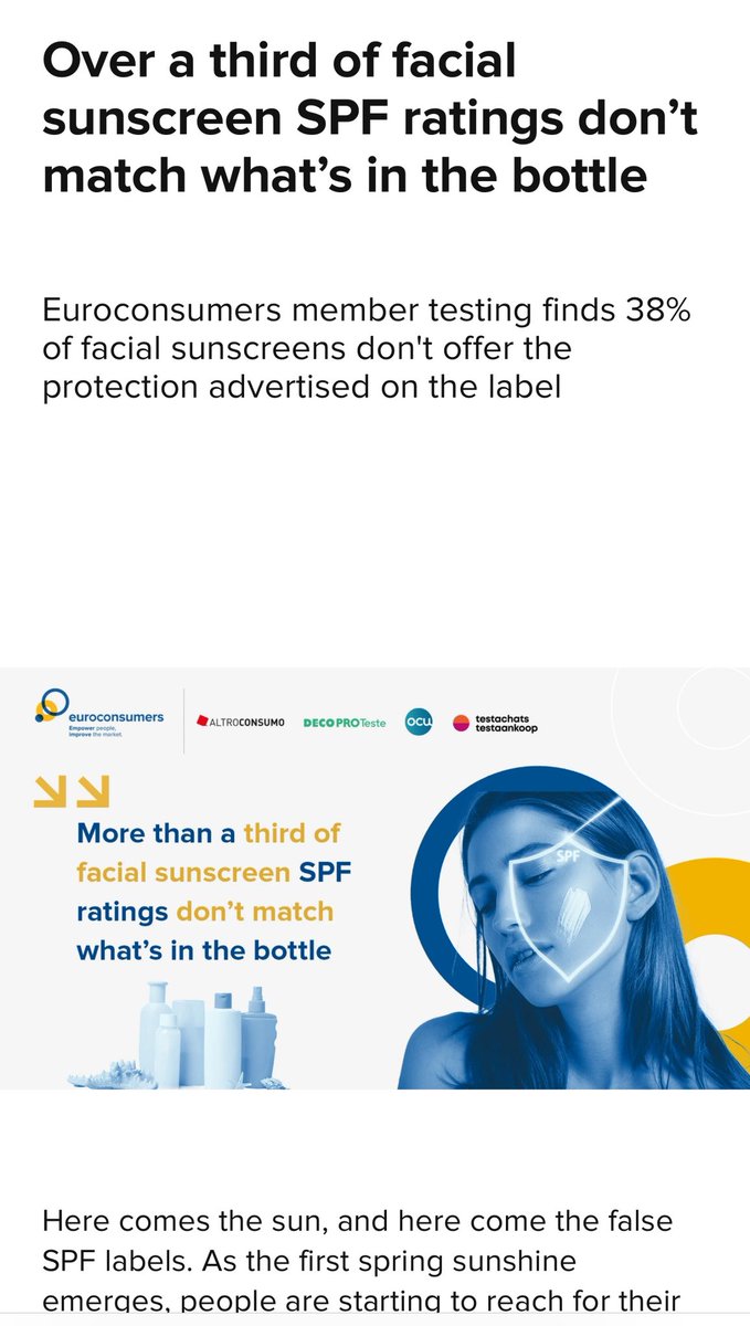 AerthH's tweet image. เห็นดราม่า Euroconsumers ออกมาตรวจ SPF กันแดดในท้องตลาด (ไทยควรมี ตรวจได้ รายงานได้โดยไม่ถูกฟ้อง) กันแดดหลายตัว ไม่ได้ตามเคลมบนกล่อง หลายแบรนด์โดน Lot เก่าๆไป แน่นอนว่า กันแดดมันคงเสื่อม จากระยะเวลา & การขนส่ง & อุณหภูมิบน Shelf
ISDIN ยังโดน แต่เค้ามีผล Test IN VIVO ทุก Lot…