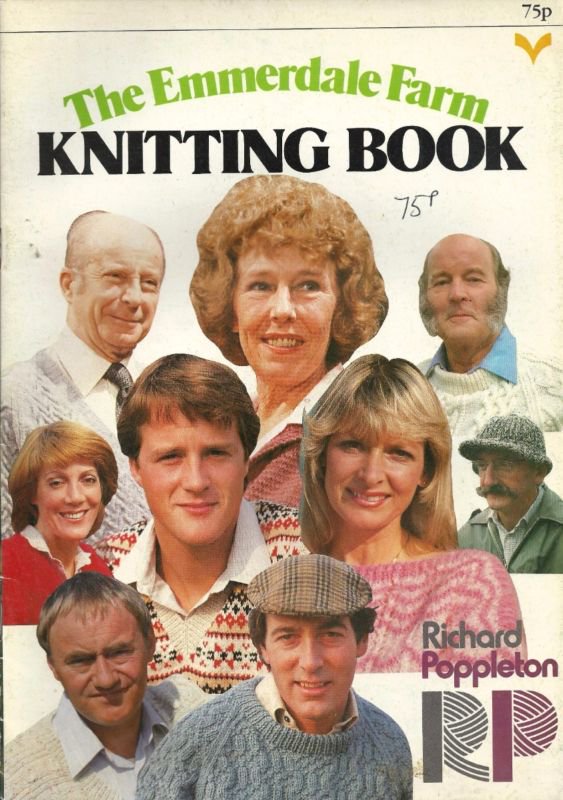 PulpLibrarian's tweet image. The Emmerdale Farm Knitting Book (1983). Country knits for country folk.