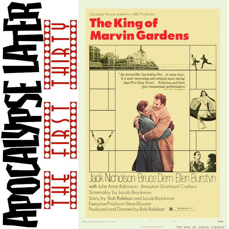 ApocLaterEmpire's tweet image. I'm working through the First Thirty films of Jack Nicholson for an upcoming zine and #24 has impeccable performances from him, Bruce Dern and Ellen Burstyn, amidst an empty Atlantic City in the winter.
The King of Marvin Gardens (1972)
apocalypselaterfilm.com/2025/03/the-ki…