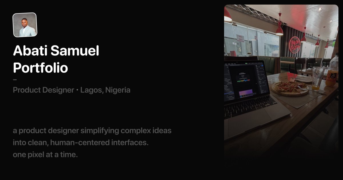 IHarbaty's tweet image. Checked my portfolio analytics today and the numbers shows growth fr📈
GM⚡️
abati-samuel.framer.website 
