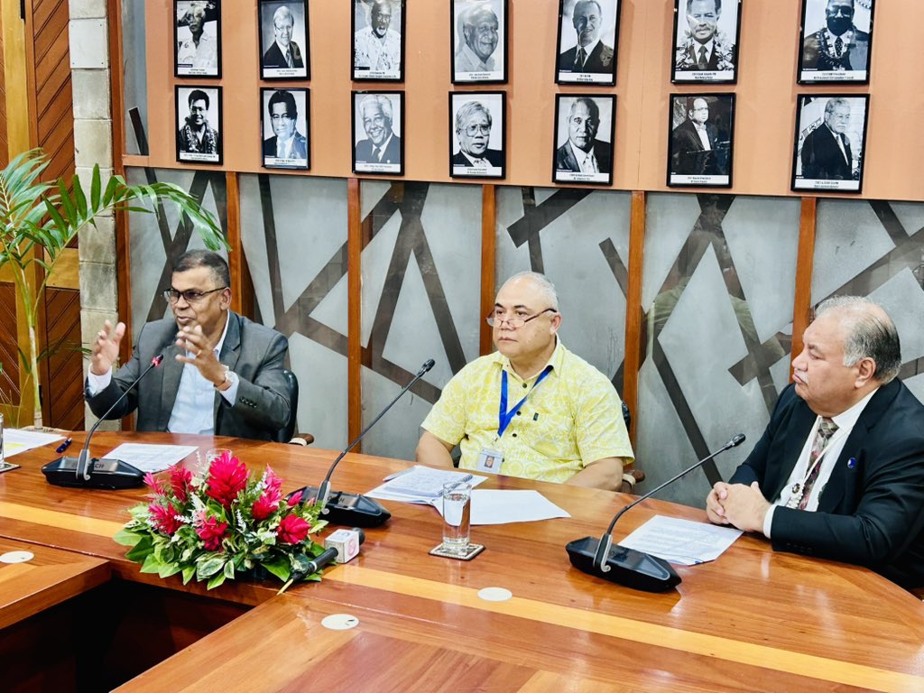 bimanprasad's tweet image. We conclude two days of productive, high-level engagements at #FEMM2025 focused on advancing our region’s economic priorities for our people. Grateful to Chair Dr. Aisake Eke & SG Baron Waqa for their leadership. United, we build a stronger Pacific. 🌏🤝🇫🇯 @ForumSEC