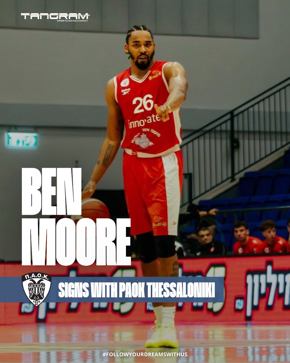TangramSports's tweet image. 𝗕𝗘𝗡 𝗠𝗢𝗢𝗥𝗘 signs with @PAOKbasketball  and is set to compete in Greece @StoiximanGBL 🇬🇷 and @BasketballCL 

Good luck, @JaminTheFiend 🙌🏾 !

@ejkusnyer 
#TangramSports
#FollowYourDreamsWithUs