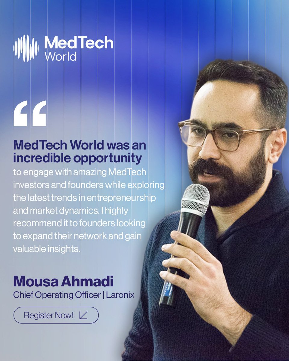 Med_Tech_World's tweet image. “Incredible networking. Investors, founders, the real changemakers.” — Mousa Ahmadi, Laronix COO
💡 You’ll find them all in one place this Nov 12-14 at MedTech Malta.
🌍 800+ global attendees
📍 Nov 12–14
#MedTechMalta #HealthTech #Startups