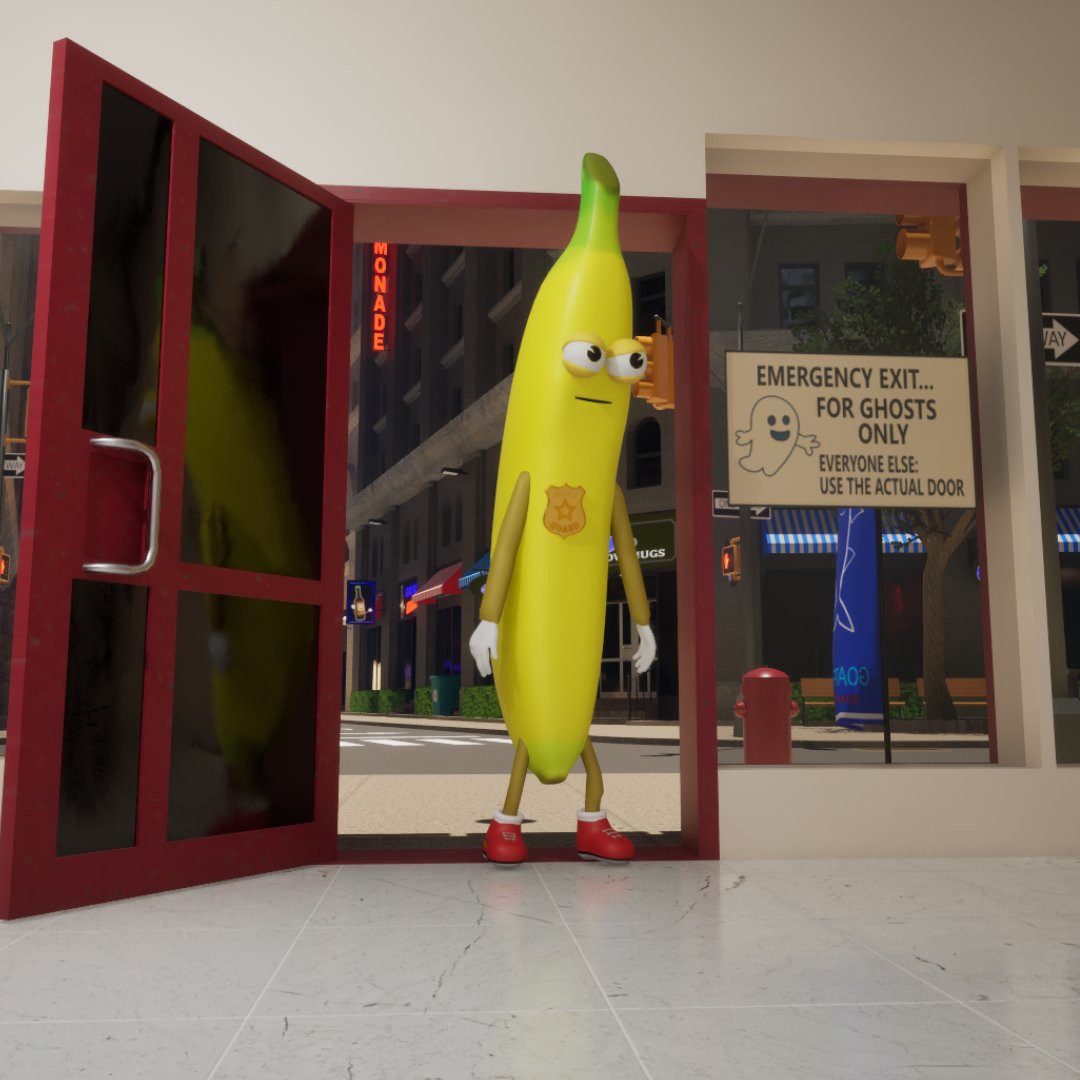 Icecream_go's tweet image. When you're deep in #GameDev and realize players will try every window as a shortcut—even with reflections. So here's a classic #IndieDev move: slap on a funny sign. 👻🚪
Bongo Banana approves. 🍌
#GamedevHumor #DetailsMatter #DevLife