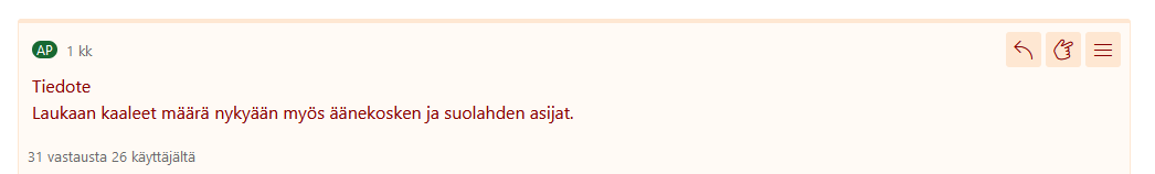 JVirtanen123's tweet image. Tiedote
Laukaan kaaleet määrä nykyään myös äänekosken ja suolahden asijat.