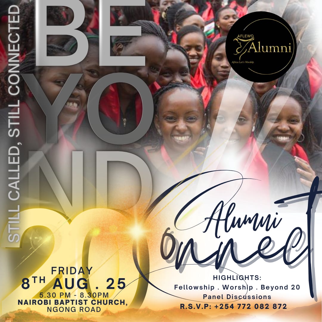 We’ve served,  worshipped and grown together, now it’s time to reconnect again!
 AFLEWO 2025 Alumni Connect is happening on Friday 8th of August
📍Nairobi Baptist- Bethel Chapel 
🕠 5:30PM – 8:30PM
What’s one unforgettable memory you have from serving in AFLEWO?
#AFLEWOAlumni