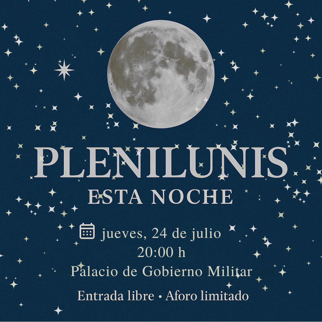 CastMontjuic's tweet image. 🎟¿Ya tienes tu entrada?

¡Nos vemos esta noche a las 20h en Palacio de Gobierno Militar en el segundo concierto de #Plenilunis!

Gracias por acompañarnos en este ciclo de XX Aniversario, ¡sigamos celebrando con la música bajo la luna!🌝🎶

#PlenilunisXXAniversario #AACM #música