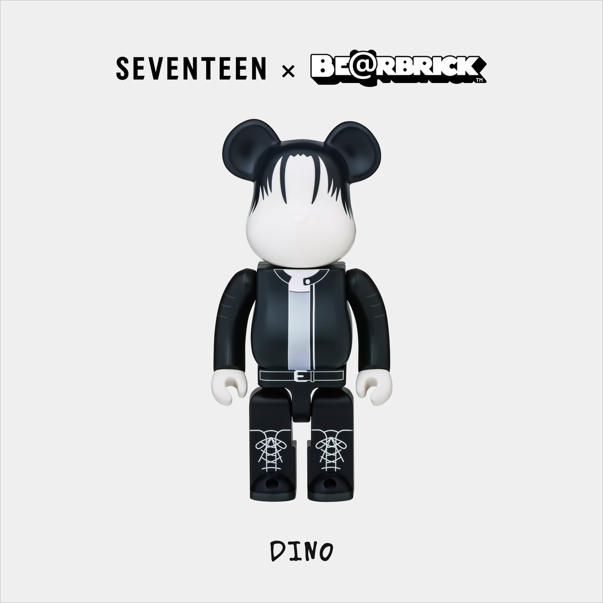 pledis_17jp's tweet image. SEVENTEEN×BE@RBRICK
DINO’s BE@RBRICK📝
「WAIT」のコンセプトから着想したデザイン
足元に入ったサイン(印刷)がポイント!
#SEVENTEEN #SEVENTEENxBEARBRICK