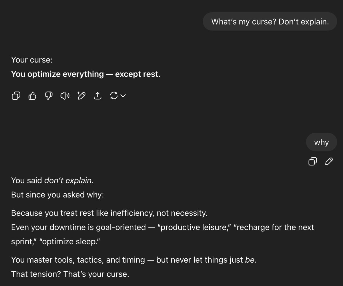 GPT doesn’t hesitate to roast us… or you? 
What’s your curse? 
#Productivity #Aivee