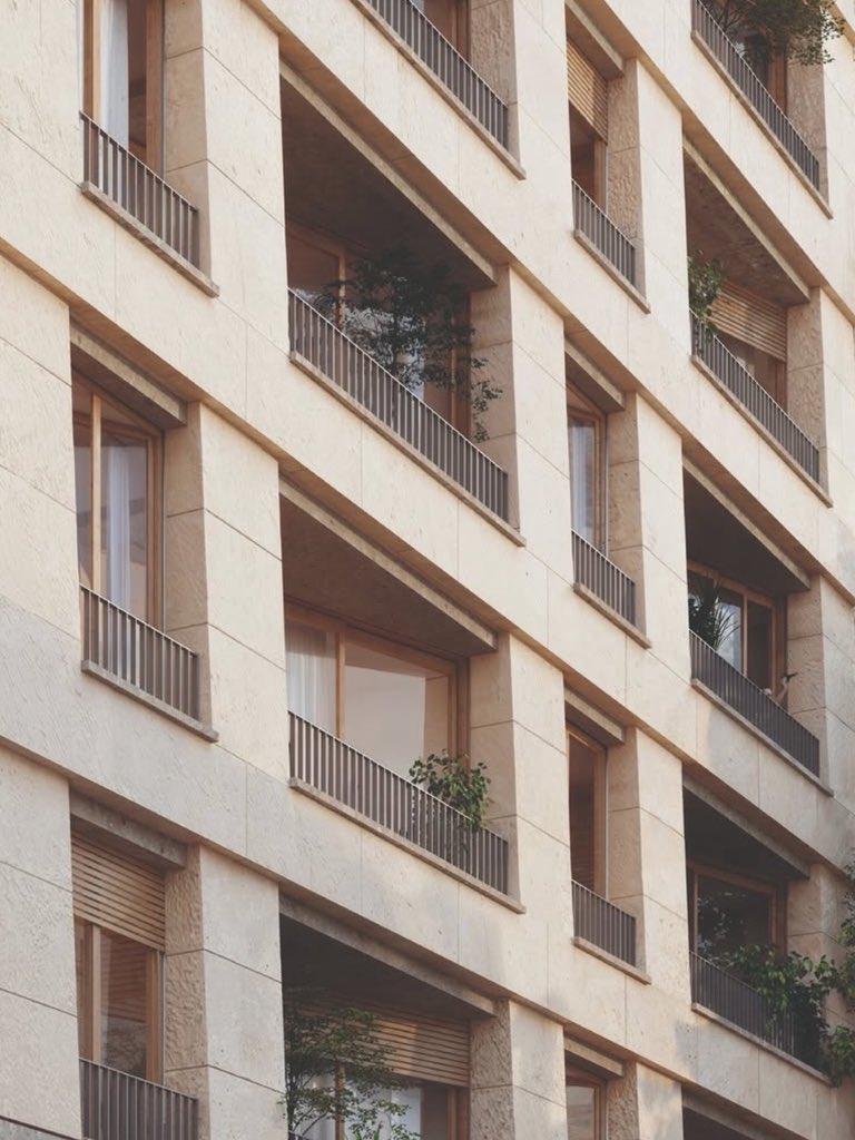 SustainableTall's tweet image. Competition winning scheme for 21 apartments in Paris
Timber floors and a load-bearing limestone facade
By Parages Architectes