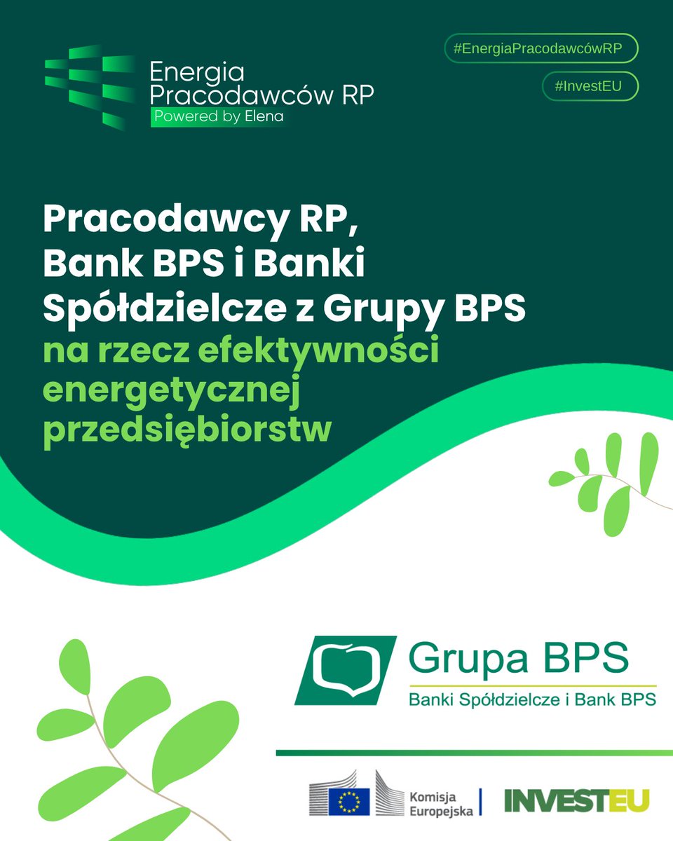 W ramach inicjatywy #EnergiaPracodawcówRP nawiązaliśmy współpracę z Bankiem Polskiej Spółdzielczości S.A. i Bankami Spółdzielczymi z Grupy BPS, aby wspólnie wspierać przedsiębiorców w przechodzeniu na zieloną energię i zwiększaniu efektywności energetycznej = zmniejszeniu kosztów
