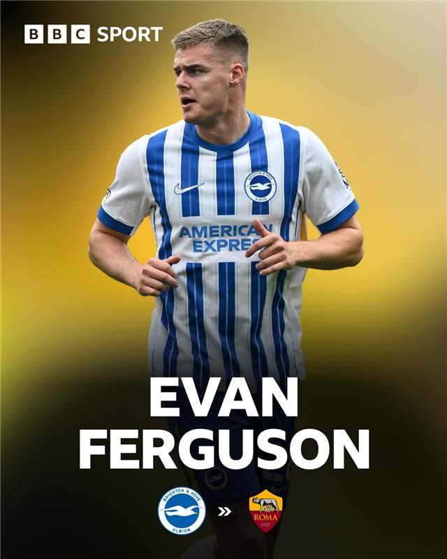 BBCMOTD's tweet image. An Irishman abroad ✈️
Brighton striker Evan Ferguson has joined Serie A side Roma on a season-long loan 🤝