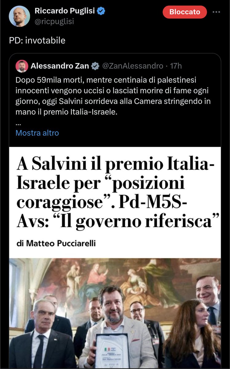 stebaraz's tweet image. Pensate che non riesce a raccattare una poltrona manco con Salvini al Governo 🥹
Ehi @ricpuglisi ascolta un amico, prova a Tel Aviv, lì hai più possibilità.
Daje.