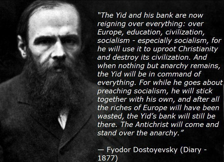 Classicist9999's tweet image. The jewish banker and the jewish (Marxist) socialist revolutionary always stick together, despite what one would expect based on their ideologically opposite views.
George Soros, just one of many, comes to mind.
Talk about prophetic vision!