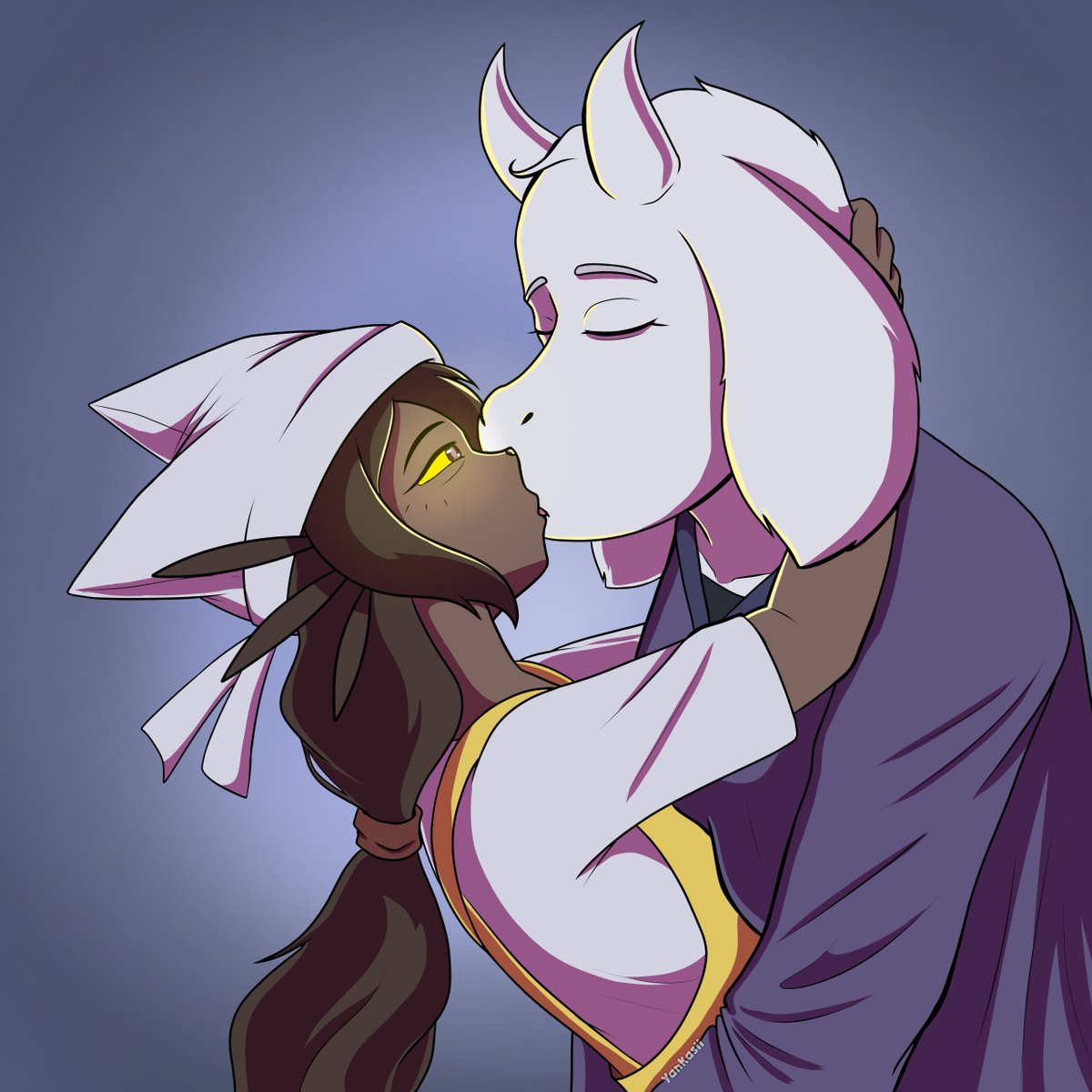 Yankasii's tweet image. Pancakes and Pie (Niko's Mom x Toriel)
#DELTARUNE #OneshotGame